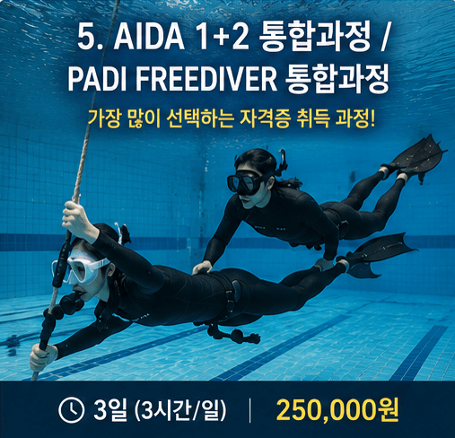 🏅 AIDA 1+2 통합과정 / PADI Freediver 통합과정 강의 사진